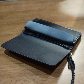 CB2-R-BK-CB2ロープ付き-CB2R-黒羽（CROW：クロウ)ロングウォレットの画像