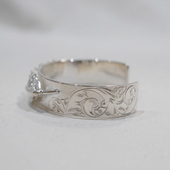 FN-JB-025-FEATHER BANGLE-FNJB025-FLATHEAD-フラットヘッド-シルバー-ブレスの画像