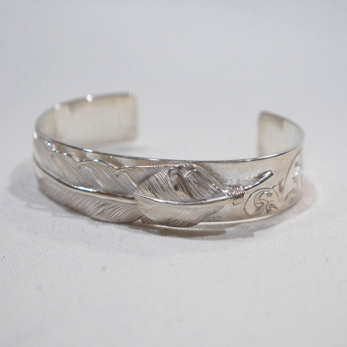 FN-JB-025-FEATHER BANGLE-FNJB025-FLATHEAD-フラットヘッド-シルバー-ブレスの画像