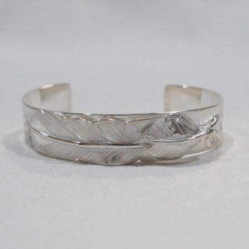 FN-JB-025-FEATHER BANGLE-FNJB025-FLATHEAD-フラットヘッド-シルバー-ブレスの画像