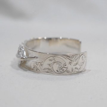 FN-JB-025-FEATHER BANGLE-FNJB025-FLATHEAD-フラットヘッド-シルバー-ブレスの画像