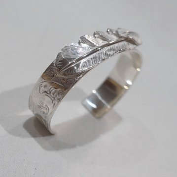 FN-JB-025-FEATHER BANGLE-FNJB025-FLATHEAD-フラットヘッド-シルバー-ブレスの画像