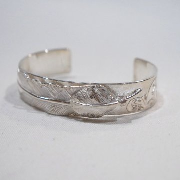 FN-JB-025-FEATHER BANGLE-FNJB025-FLATHEAD-フラットヘッド-シルバー-ブレスの画像