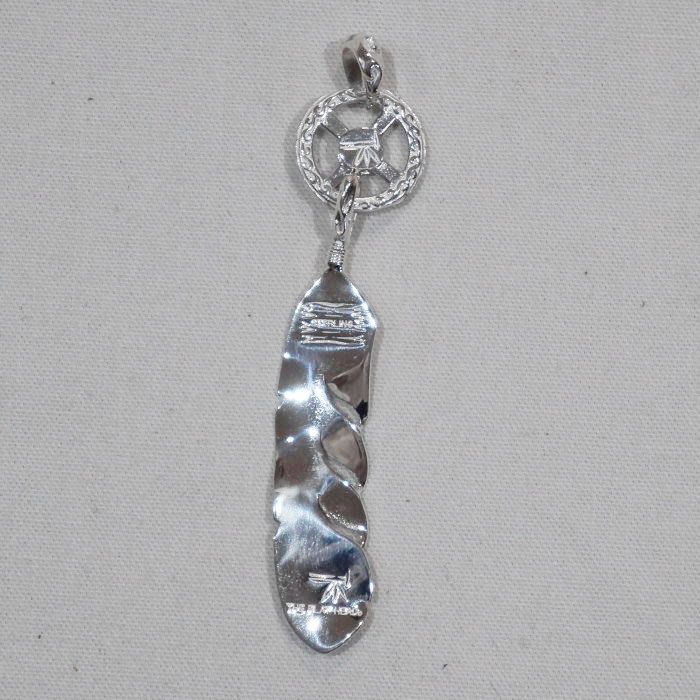 FN-JP-303-PENDANT-WHEEL＆FEATHER L-FNJP303-FLATHEAD-フラットヘッドシルバーペンダントトップの画像
