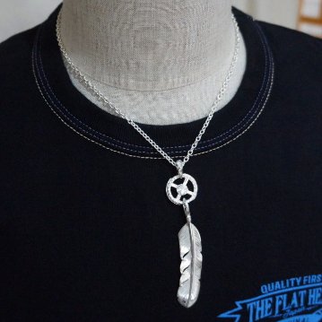 FN-JP-303-PENDANT-WHEEL＆FEATHER L-FNJP303-FLATHEAD-フラットヘッドシルバーペンダントトップの画像
