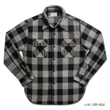 HV-00-GRYxBK-50'sバッファローチェック-HV00-DELUXEWARE-デラックスウエアシャツ長袖-ヘビーネルシャツ-チェックシャツの画像