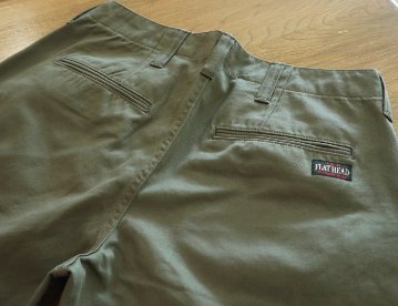 FN-PA-C007-OLV-チノトラウザーズ-FNPAC007-FLATHEAD-フラットヘッドパンツの画像