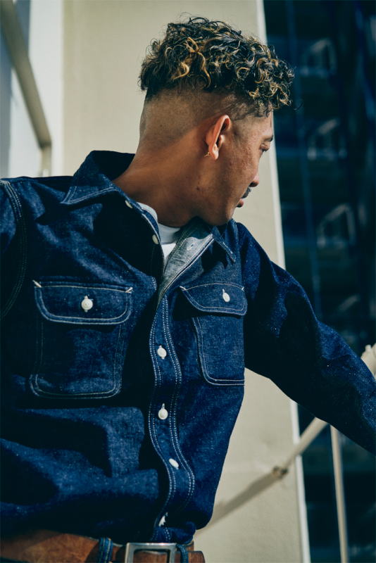 SJWS-SC01-ID サムライコットンデニムワークシャツ SJWSSC01 SAMURAIJEANS サムライジーンズシャツ 長袖シャツ デニムシャツの画像