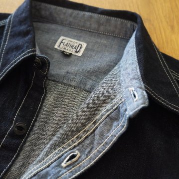 FN-SDK-301L-デニムワークシャツ長袖-FNSDK301L-FLATHEAD-フラットヘッドデニムシャツの画像