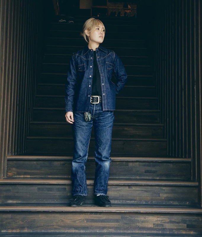 SWD-L02-インディゴ-デニムウエスタンシャツ飛翔L02-SWDL02-SAMURAIJEANS-サムライジーンズウエスタンシャツ-デニムシャツの画像