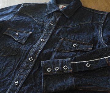 SWD-L02-インディゴ-デニムウエスタンシャツ飛翔L02-SWDL02-SAMURAIJEANS-サムライジーンズウエスタンシャツ-デニムシャツの画像