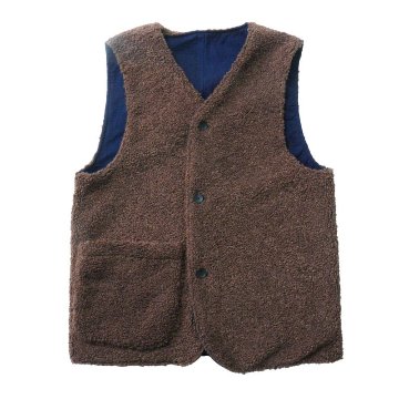 SJVT22-RV02-藍 リバーシブル藍染韋柄ベスト SJVT22RV02 SAMURAIJEANS サムライジーンズ サムライジーンズベストの画像