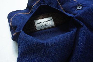 SJVT22-RV02-藍 リバーシブル藍染韋柄ベスト SJVT22RV02 SAMURAIJEANS サムライジーンズ サムライジーンズベストの画像