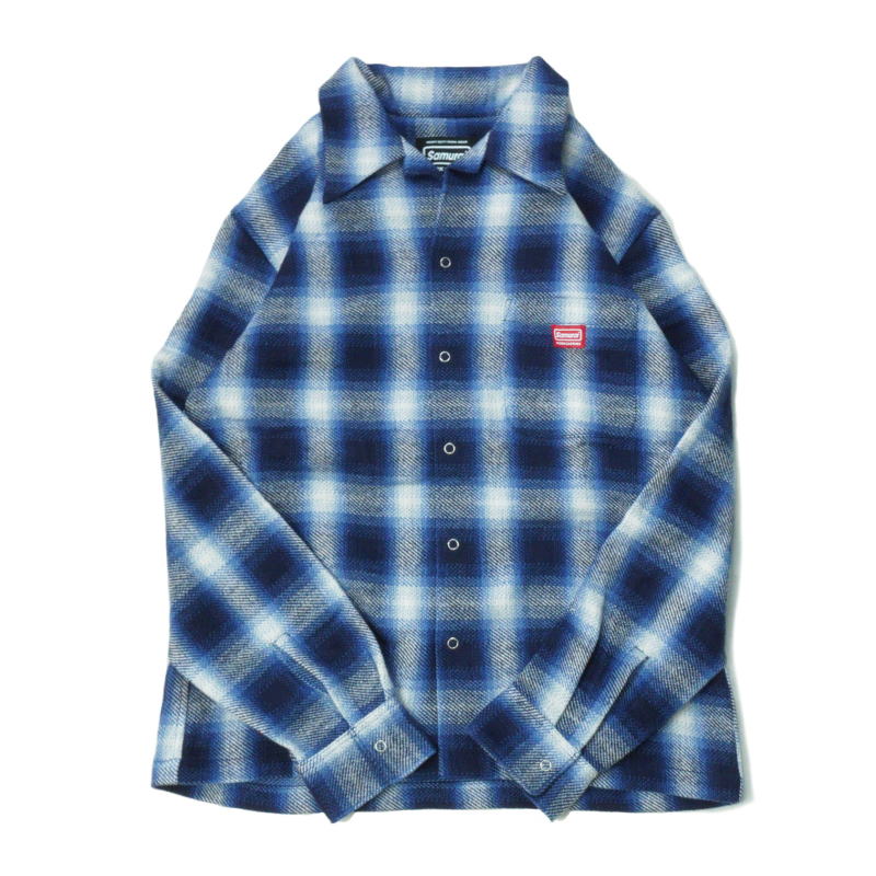 SWCOB22 オンブレチェック柄長袖開襟シャツ SWCOB22 SAMURAIJEANS サムライジーンズシャツ SAMURAIWORKCLOTHES 長袖シャツの画像