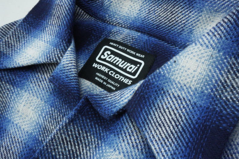 SWCOB22 オンブレチェック柄長袖開襟シャツ SWCOB22 SAMURAIJEANS サムライジーンズシャツ SAMURAIWORKCLOTHES 長袖シャツの画像