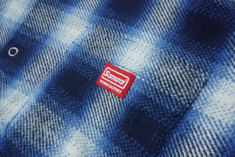 SWCOB22 オンブレチェック柄長袖開襟シャツ SWCOB22 SAMURAIJEANS サムライジーンズシャツ SAMURAIWORKCLOTHES 長袖シャツの画像