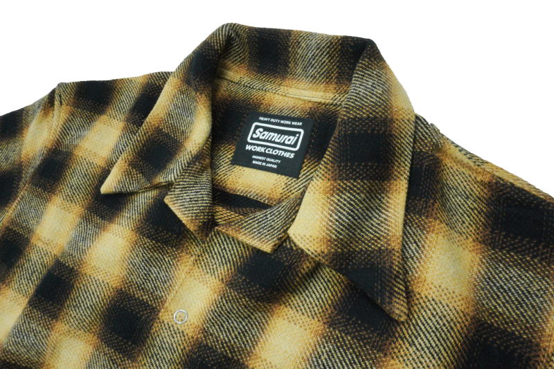 SWCOB22 オンブレチェック柄長袖開襟シャツ SWCOB22 SAMURAIJEANS サムライジーンズシャツ SAMURAIWORKCLOTHES 長袖シャツの画像