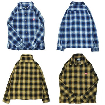 SWCOB22 オンブレチェック柄長袖開襟シャツ SWCOB22 SAMURAIJEANS サムライジーンズシャツ SAMURAIWORKCLOTHES 長袖シャツの画像