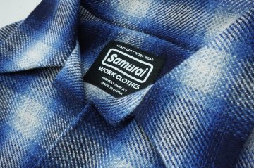 SWCOB22 オンブレチェック柄長袖開襟シャツ SWCOB22 SAMURAIJEANS サムライジーンズシャツ SAMURAIWORKCLOTHES 長袖シャツの画像