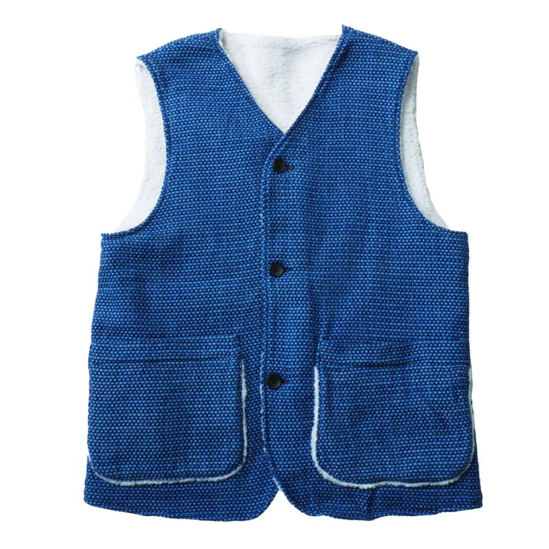SJVT22-RV01-藍 リバーシブル藍染太オックスベスト SJVT22RV01 SAMURAIJEANS サムライジーンズ サムライジーンズベストの画像