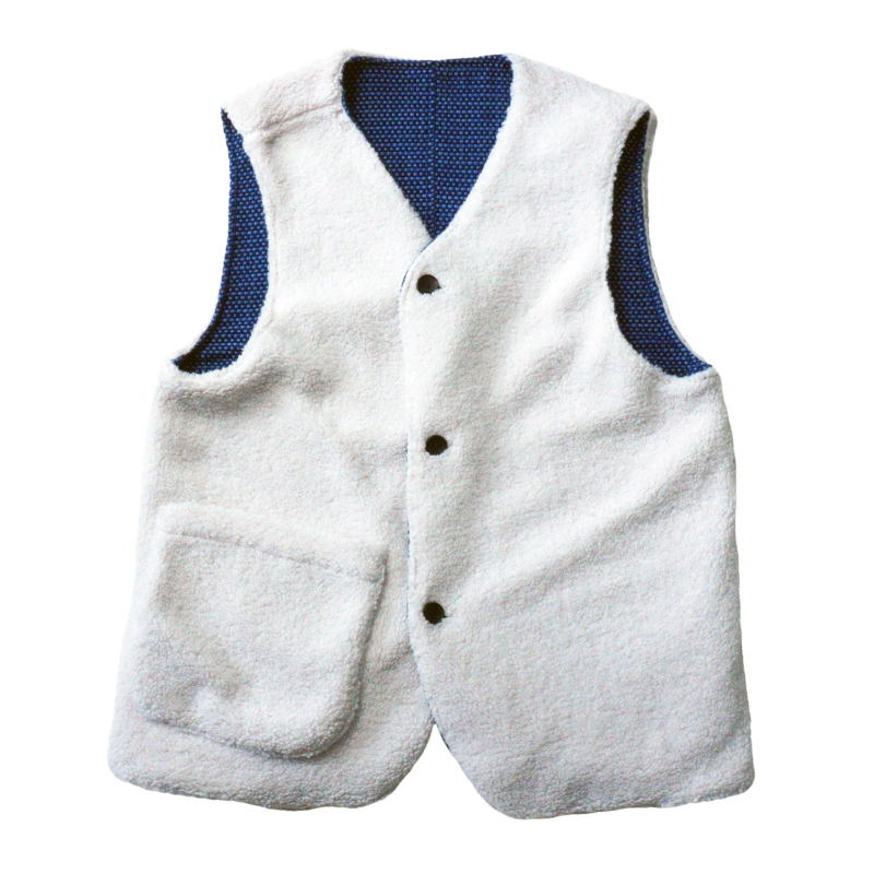 SJVT22-RV01-藍 リバーシブル藍染太オックスベスト SJVT22RV01 SAMURAIJEANS サムライジーンズ サムライジーンズベストの画像