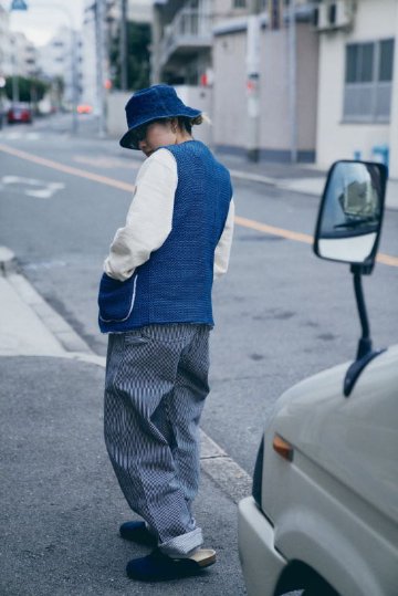 SJVT22-RV01-藍 リバーシブル藍染太オックスベスト SJVT22RV01 SAMURAIJEANS サムライジーンズ サムライジーンズベストの画像
