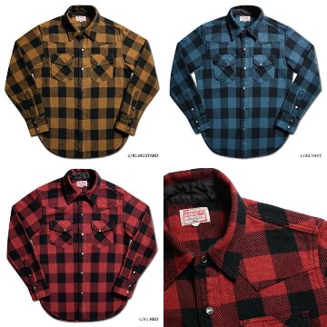 HV-00WS 50'sWESTバッファローチェック HV00WS DELUXEWARE デラックスウエアシャツ長袖 ヘビーネルシャツ チェックシャツ ウエスタンシャツの画像