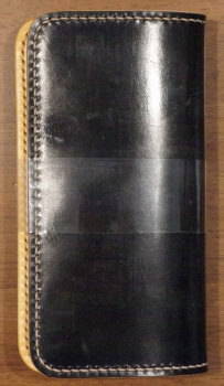 BD-CBM185-BKxNT-ブライドルレザー仕様CBM185-BDCBM185-黒羽（CROW：クロウ)ロングウォレット(長財布)の画像