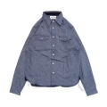 SSS23-AM 藍 藍杢生地ワークシャツ SSS23AM SAMURAIJEANS サムライジーンズシャツ 長袖シャツの画像