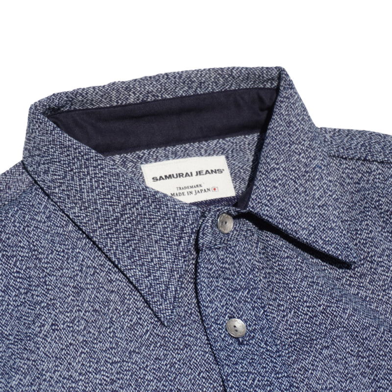 SSS23-AM 藍 藍杢生地ワークシャツ SSS23AM SAMURAIJEANS サムライジーンズシャツ 長袖シャツの画像