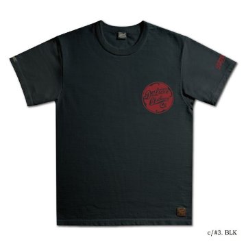 BRGX-01B-BK(BKxRD)-ブランドロゴTシャツ01B-BRGX01B-DELUXEWARE-デラックスウエアTシャツの画像