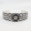 FN-JB-026 MEDICINE WHEEL STAMP BANGLE FNJB026 FLATHEAD フラットヘッド シルバー ブレスの画像