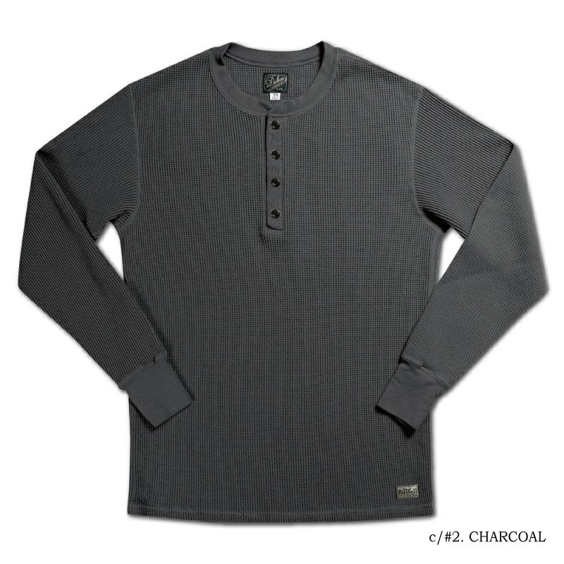 2230HT-CHA-30S ワッフルヘンリーサーマル-DELUXEWARE-デラックスウエアサーマルTシャツ-DALEE'S-ダリーズサーマルTシャツ-ヘンリーネックサーマルの画像