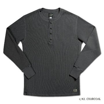 2230HT-CHA-30S ワッフルヘンリーサーマル-DELUXEWARE-デラックスウエアサーマルTシャツ-DALEE'S-ダリーズサーマルTシャツ-ヘンリーネックサーマルの画像