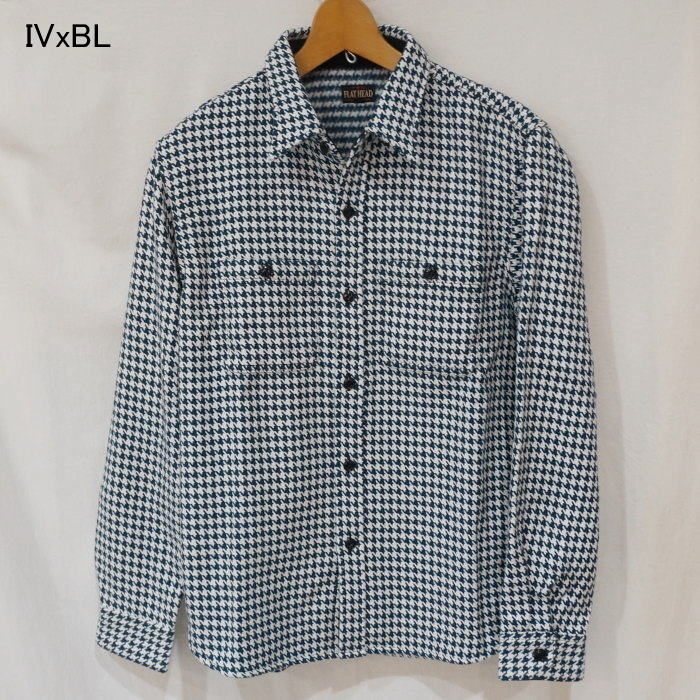 FN-SNR-010L 千鳥格子フランネルシャツ010L FNSNR010L FLATHEAD フラットヘッドシャツ HOUNDS TOOTH FLANNEL SHIRTの画像