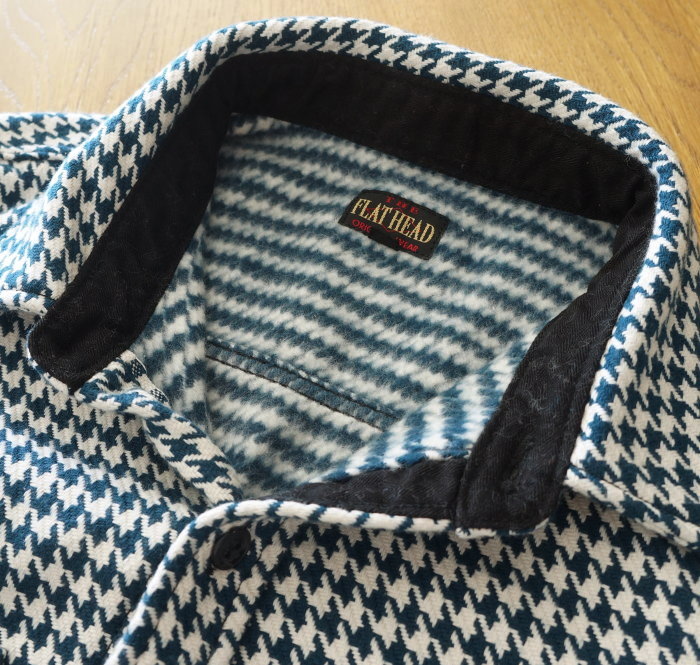 FN-SNR-010L 千鳥格子フランネルシャツ010L FNSNR010L FLATHEAD フラットヘッドシャツ HOUNDS TOOTH FLANNEL SHIRTの画像