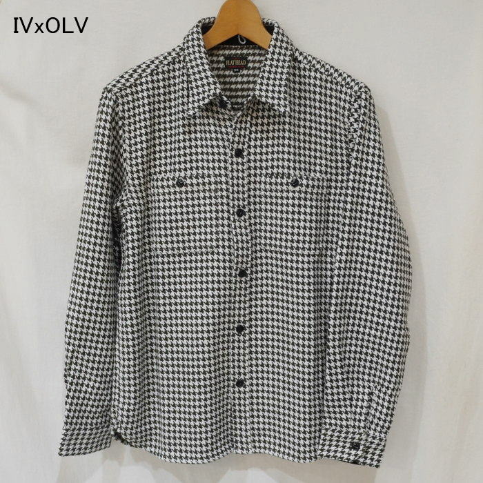 FN-SNR-010L 千鳥格子フランネルシャツ010L FNSNR010L FLATHEAD フラットヘッドシャツ HOUNDS TOOTH FLANNEL SHIRTの画像