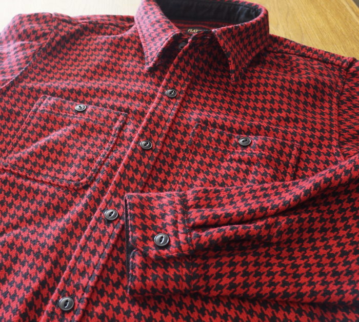 FN-SNR-010L 千鳥格子フランネルシャツ010L FNSNR010L FLATHEAD フラットヘッドシャツ HOUNDS TOOTH FLANNEL SHIRTの画像