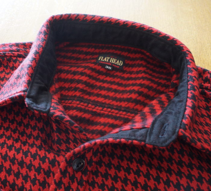 FN-SNR-010L 千鳥格子フランネルシャツ010L FNSNR010L FLATHEAD フラットヘッドシャツ HOUNDS TOOTH FLANNEL SHIRTの画像