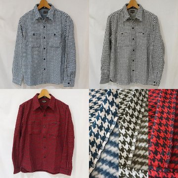 FN-SNR-010L 千鳥格子フランネルシャツ010L FNSNR010L FLATHEAD フラットヘッドシャツ HOUNDS TOOTH FLANNEL SHIRTの画像
