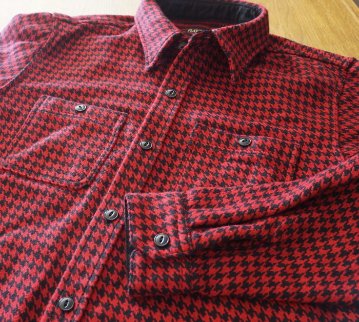 FN-SNR-010L 千鳥格子フランネルシャツ010L FNSNR010L FLATHEAD フラットヘッドシャツ HOUNDS TOOTH FLANNEL SHIRTの画像