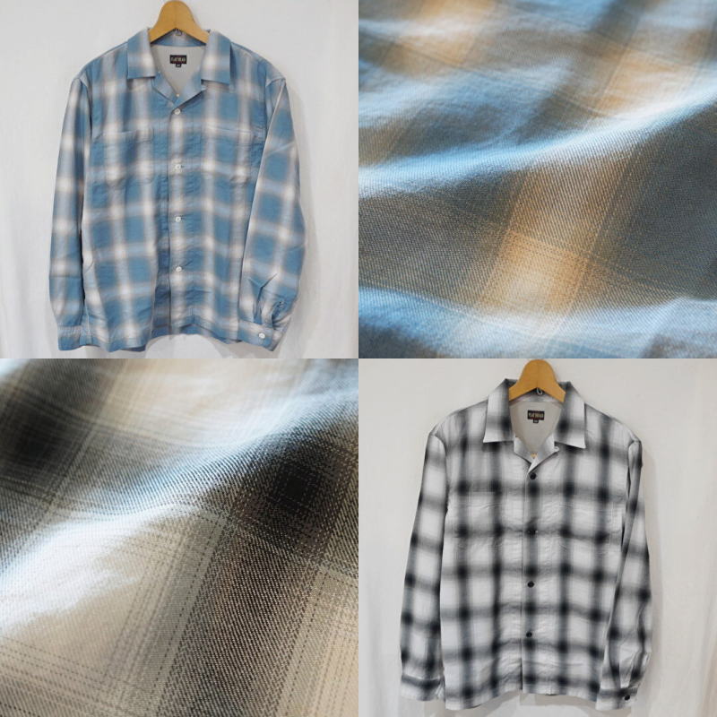 FN-SCR-015L オンブレーチェックシャツ015L長袖 FNSCR015L FLATHEAD フラットヘッドシャツ オープンカラーシャツの画像