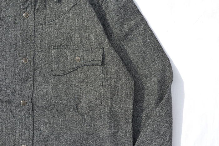 SSW21-01-MBK-ライトデニムシャンブレーウエスタンシャツ長袖21-01-SSW2101-SAMURAIJEANS-サムライジーンズ-サムライジーンズウエスタンシャツの画像