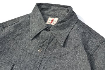 SSW21-01-MBK-ライトデニムシャンブレーウエスタンシャツ長袖21-01-SSW2101-SAMURAIJEANS-サムライジーンズ-サムライジーンズウエスタンシャツの画像