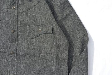 SSW21-01-MBK-ライトデニムシャンブレーウエスタンシャツ長袖21-01-SSW2101-SAMURAIJEANS-サムライジーンズ-サムライジーンズウエスタンシャツの画像