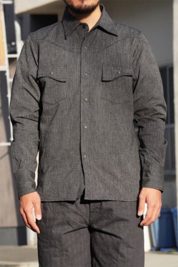 SSW21-01-MBK-ライトデニムシャンブレーウエスタンシャツ長袖21-01-SSW2101-SAMURAIJEANS-サムライジーンズ-サムライジーンズウエスタンシャツの画像
