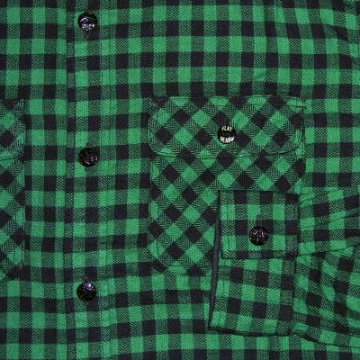 旧商品スペシャルプライス！CO-11W-グリーン-ライトネルワークシャツ11長袖-CO11W-FLATHEAD-フラットヘッドシャツの画像