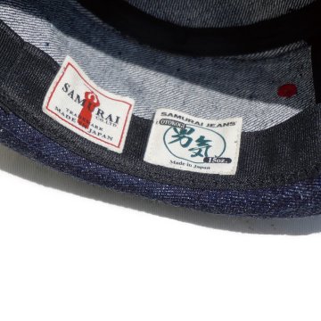 SJ401HT-15OZ デニムポークパイハット SJ401HT15OZ SAMURAIJEANS サムライジーンズハット 帽子の画像