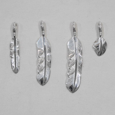 FN-JP-204-ラフフェザートップ-FNJP204-FLATHEAD-フラットヘッドシルバーペンダントトップの画像