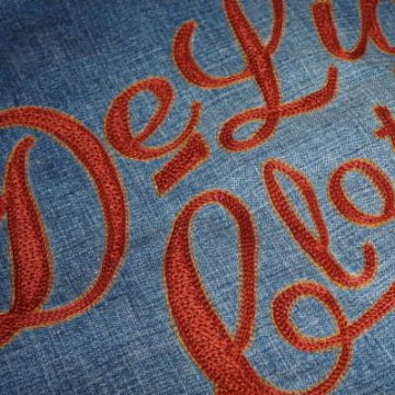 S7640-02E-インディゴ-バナーデニムシャツ刺繍入りモデル02E-S764002E-DELUXEWARE-デラックスウエアデニムシャツ-BANNERDENIMSHIRT-シャツ長袖の画像